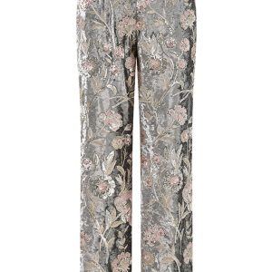 Sparkly Grey 2 Piece Floral Peak Lapel Women Prom Suit - Image 5