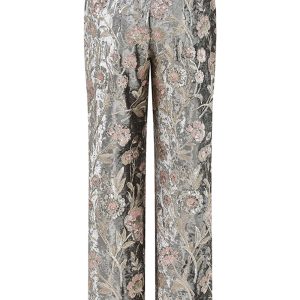 Sparkly Grey 2 Piece Floral Peak Lapel Women Prom Suit - Image 6