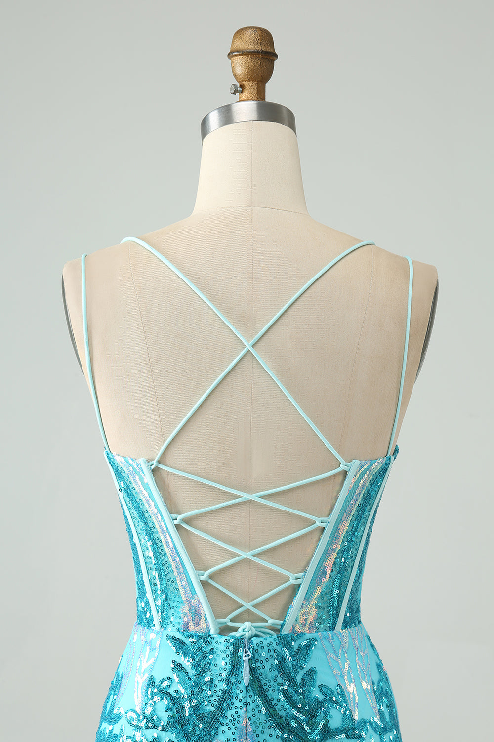 Sparkly Green Corset Tight Homecoming Dress with Lace-up Back - Image 18