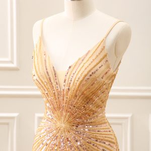 Sparkly Golden Backless Tight Homecoming Dress - Image 6