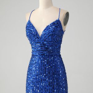 Sparkly Green Bodycon Sequins Lace Up Mini Dress - Image 10