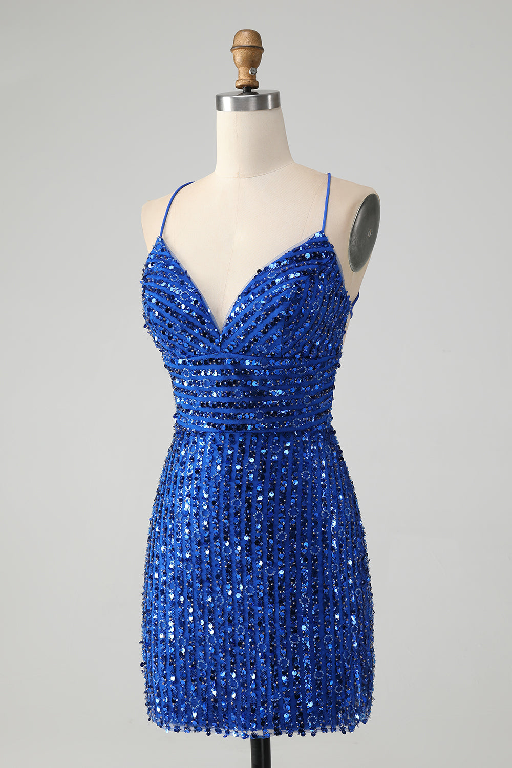 Sparkly Green Bodycon Sequins Lace Up Mini Dress - Image 10