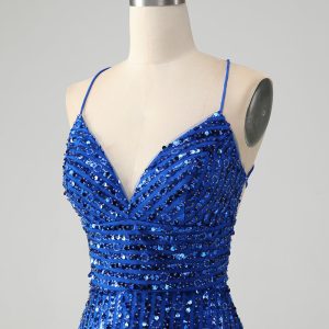 Sparkly Green Bodycon Sequins Lace Up Mini Dress - Image 13