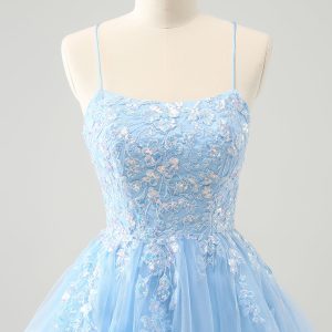 Sparkly Lilac A Line Sequined Pleated Floral Appliques Mini Dress - Image 13