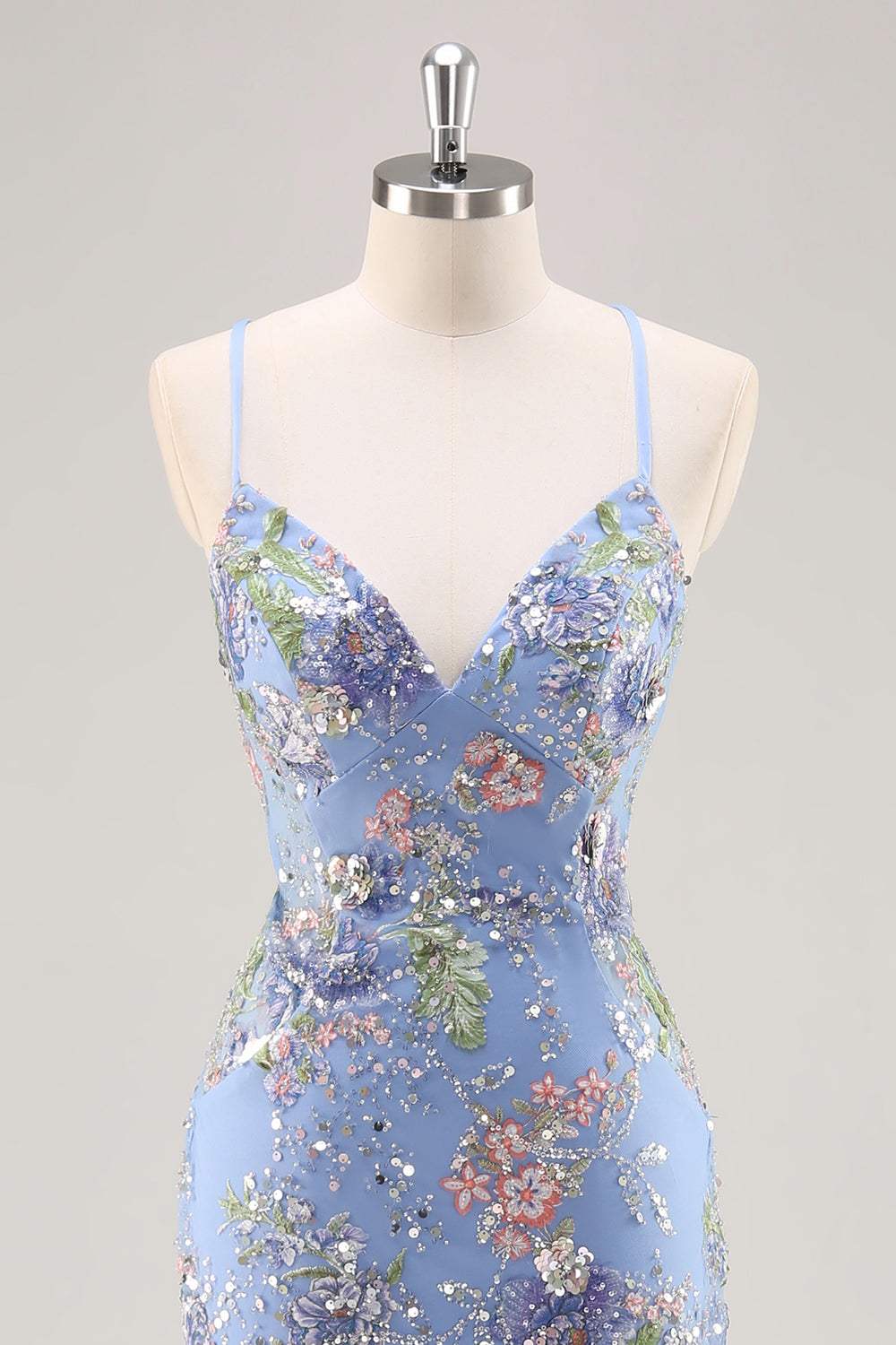 Sparkly Lilac Mermaid Appliqued Prom Dress with Sequins - Image 23