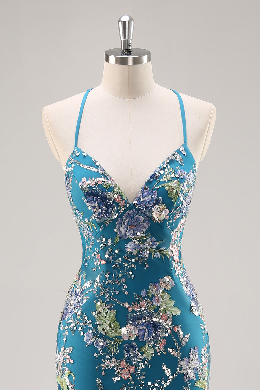 Sparkly Lilac Mermaid Appliqued Prom Dress with Sequins - Image 29
