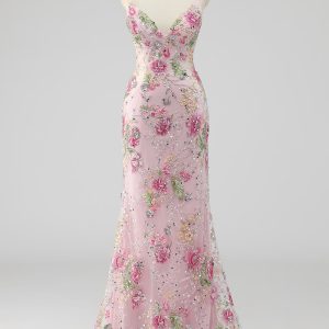 Sparkly Lilac Mermaid Appliqued Prom Dress with Sequins - Image 14