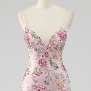 Sparkly Lilac Mermaid Appliqued Prom Dress with Sequins - Image 17