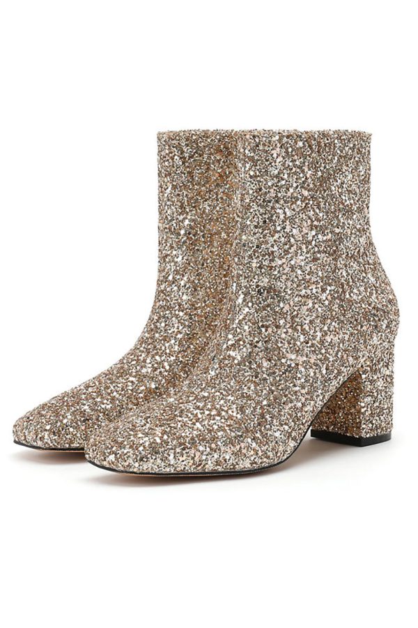 Sparkly Golden Sequins Women’s Fashion Boots