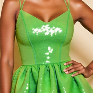 Sparkly Green A Line Homecoming Dress - Image 3