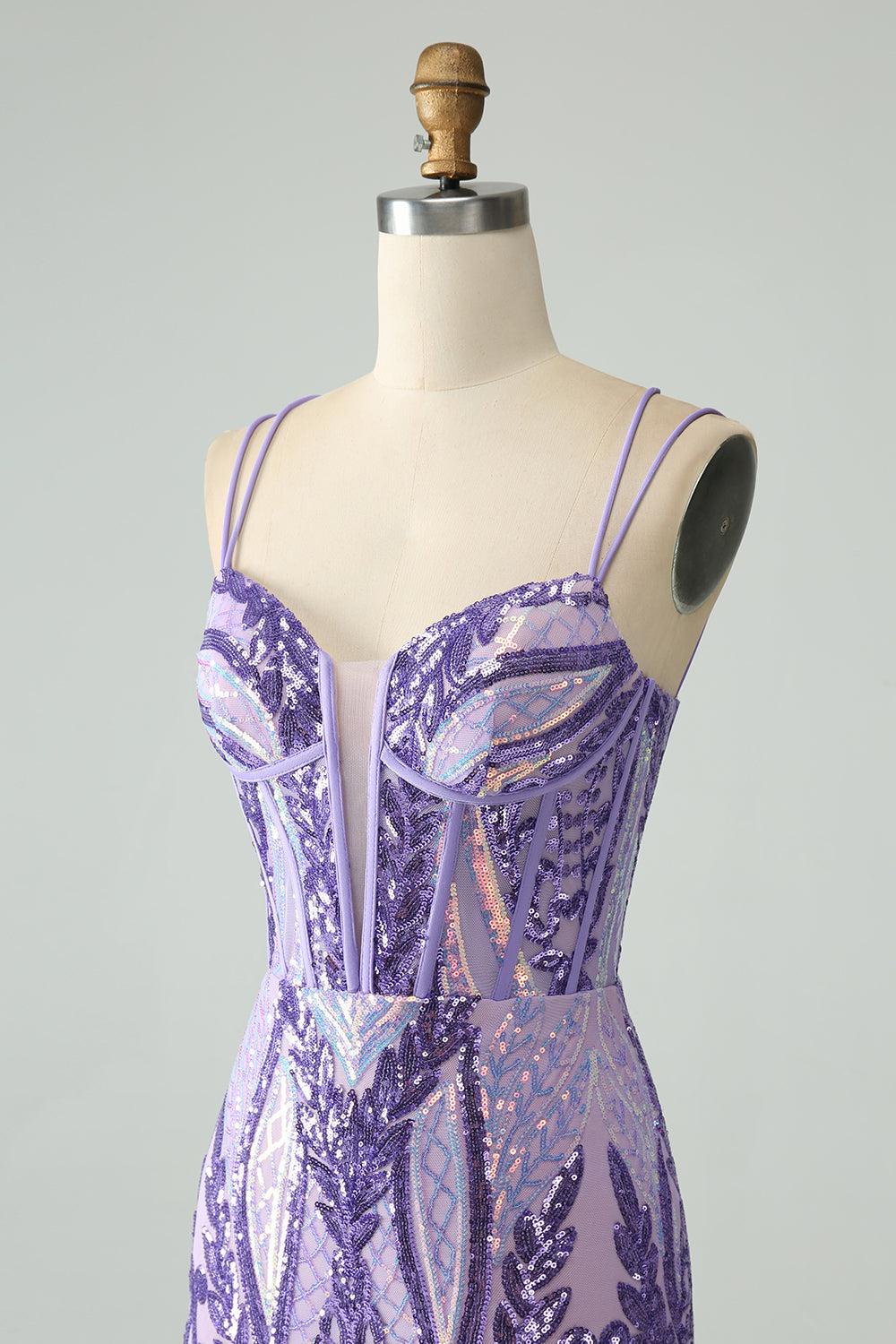 Sparkly Green Corset Tight Homecoming Dress with Lace-up Back - Image 11