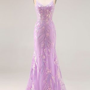 Sparkly Mint Green Mermaid Maxi Prom Dress with Appliques - Image 7