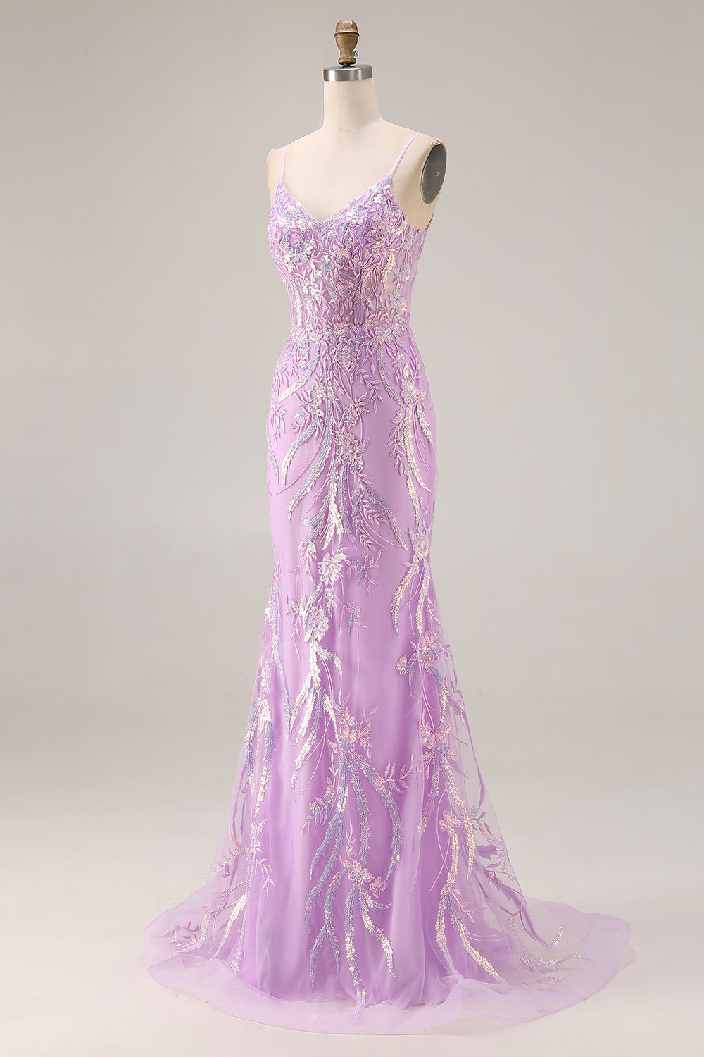 Sparkly Mint Green Mermaid Maxi Prom Dress with Appliques - Image 9